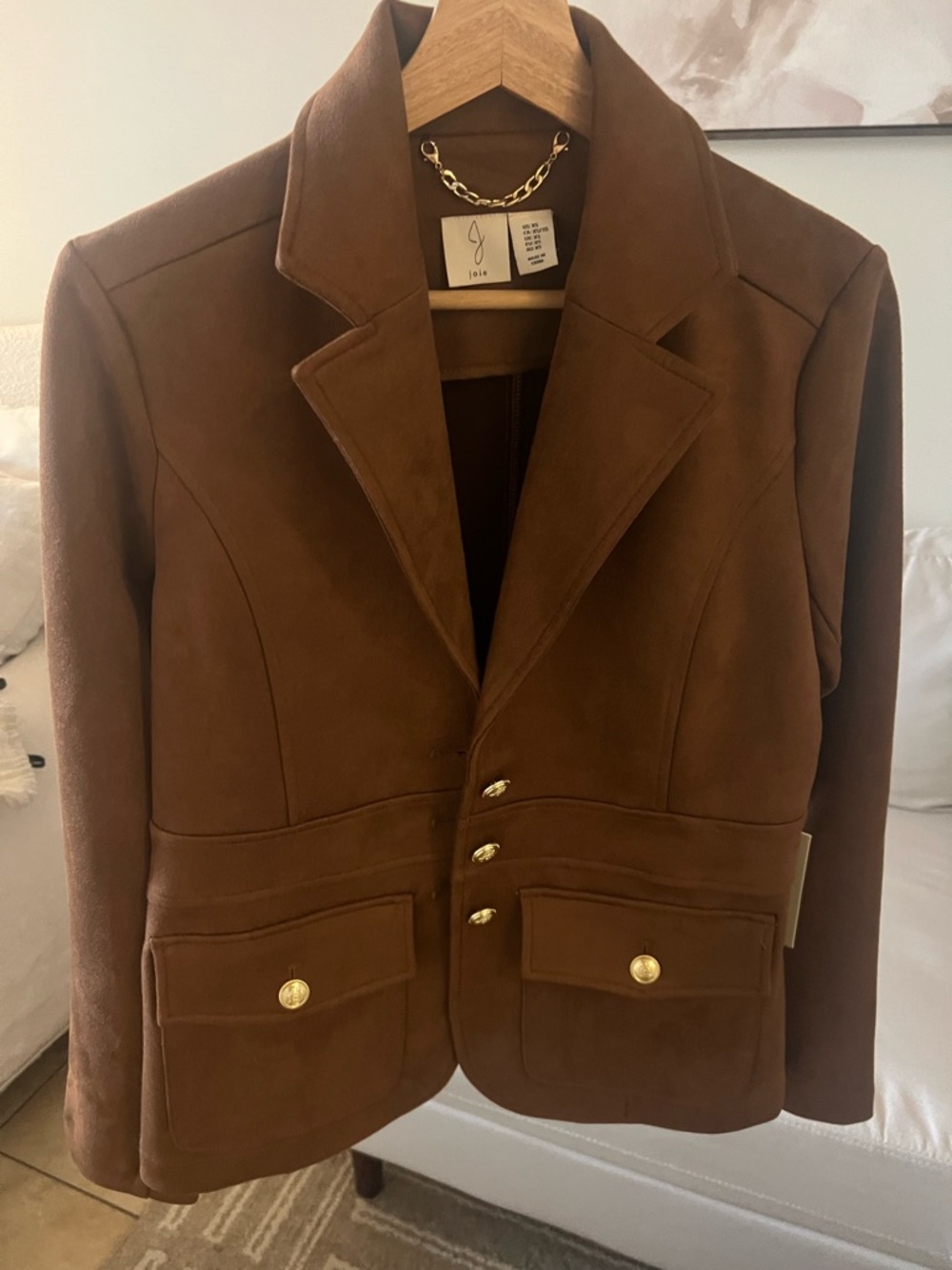 Joie Camel Blazer with Gold Buttons